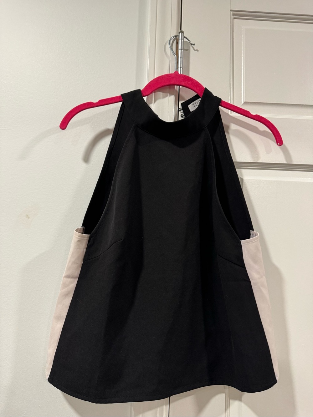 Tobi Black Tank with Cream Side Panels